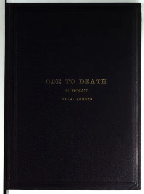 First page of Ode to Death