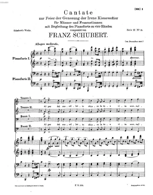 First page of Kantate für Irene Kiesewetter