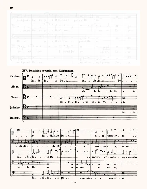 First page of Iubilate Deo universa terra
