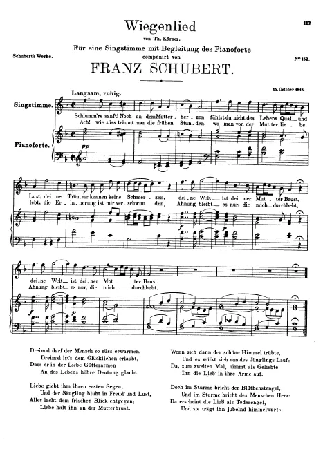 First page of Wiegenlied