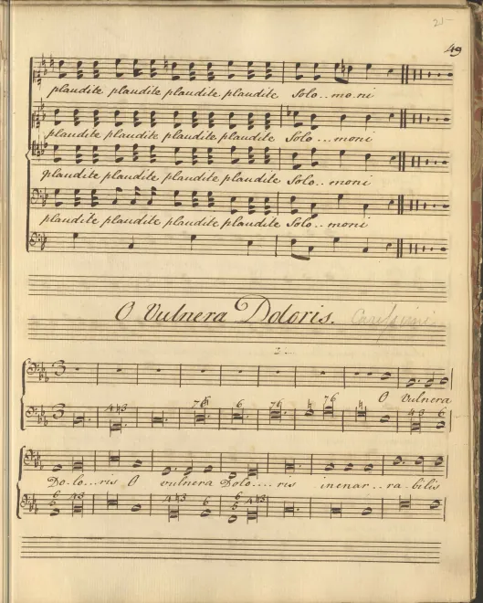 First page of O vulnera doloris