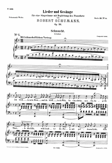 First page of Lieder und Gesänge, Vol.II