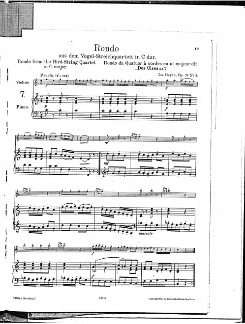 First page of String Quartet in C major