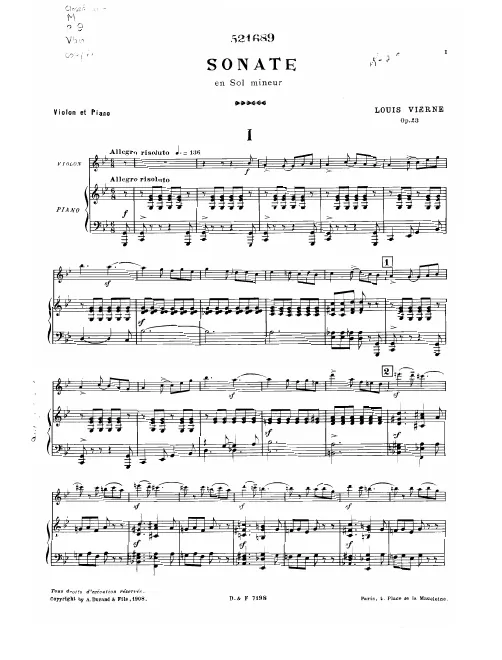 First page of Violin Sonata