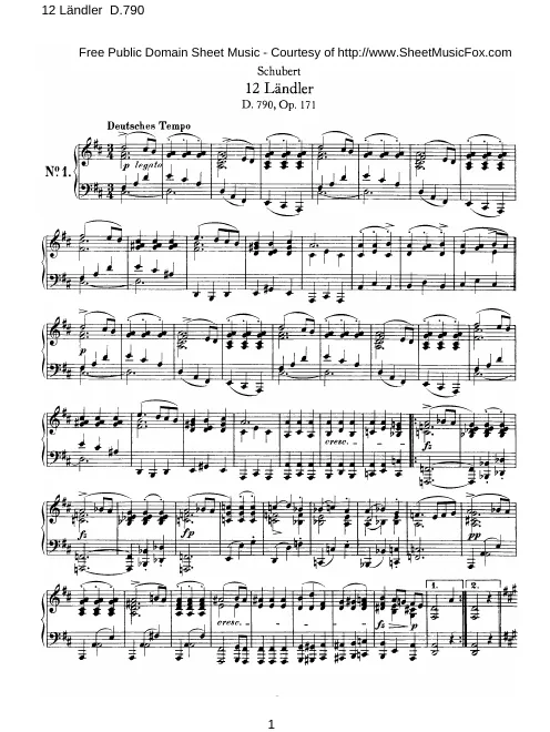 First page of 12 German Dances