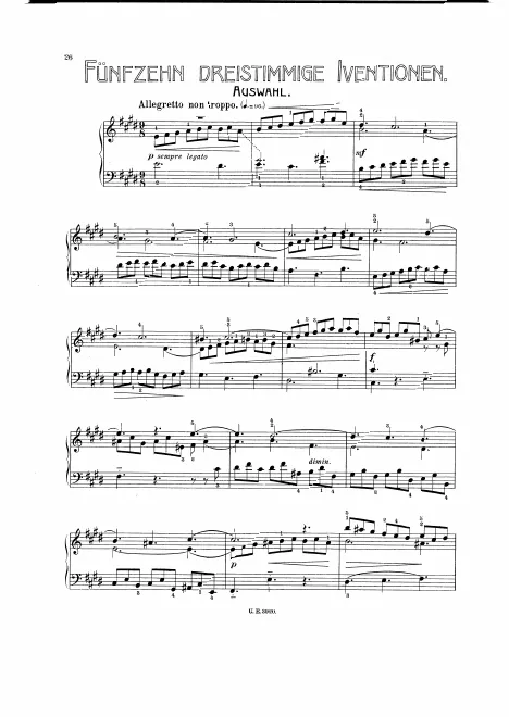 First page of Sinfonia in E major