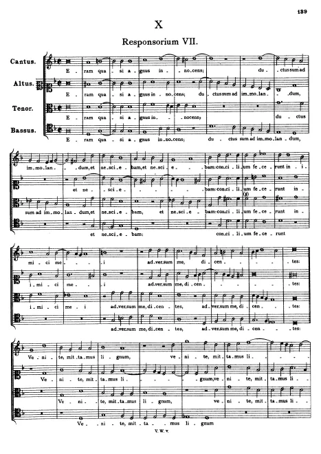 First page of Eram quasi agnus innocens