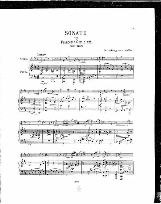 First page of Violin Sonata in B minor