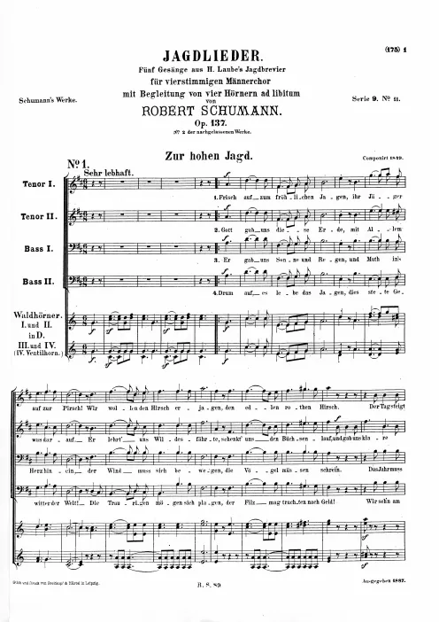 First page of Jagdlieder