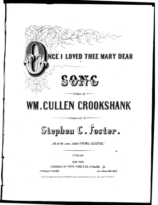 First page of Once I Loved Thee Mary Dear