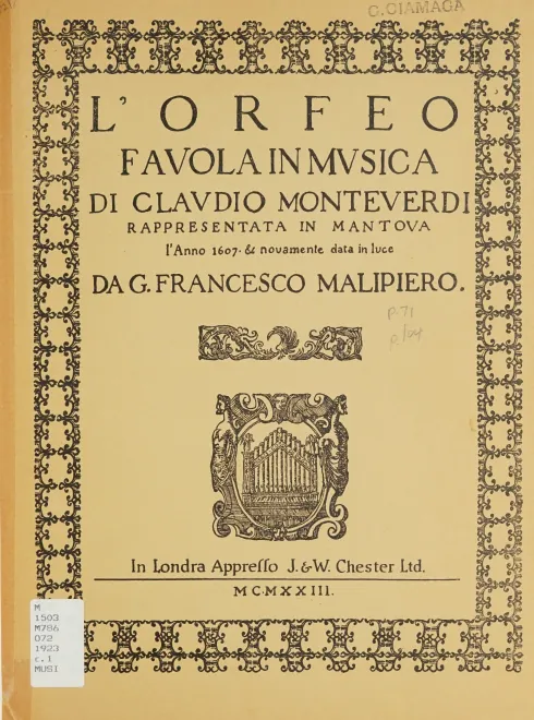 First page of L’Orfeo