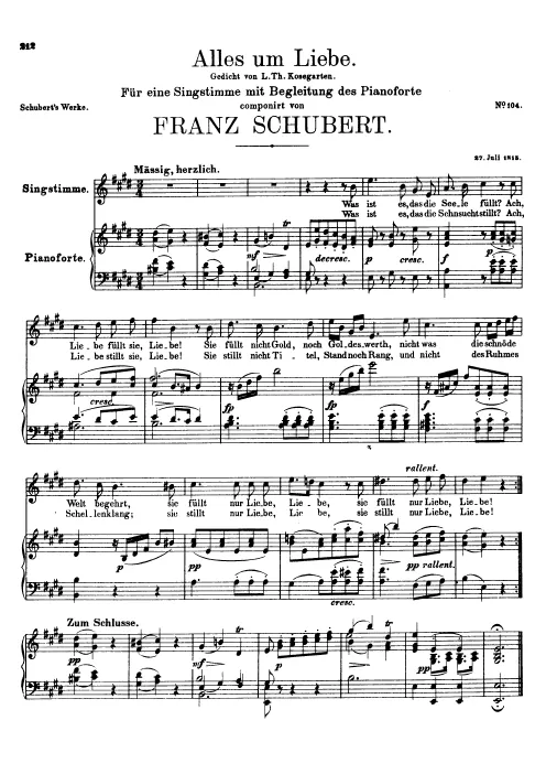 First page of Alles um Liebe, D.241