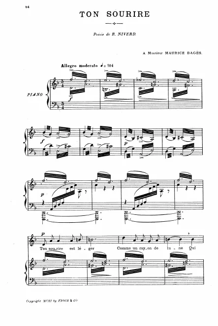 First page of Ton sourire