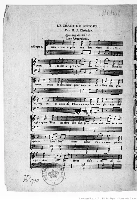 First page of Le chant du retour