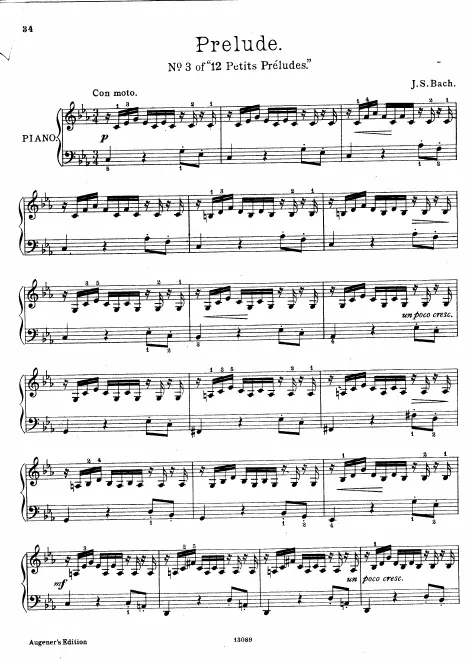 First page of Prælude in C moll pour la Lute