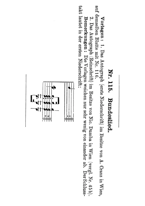 First page of Bundeslied, D.258