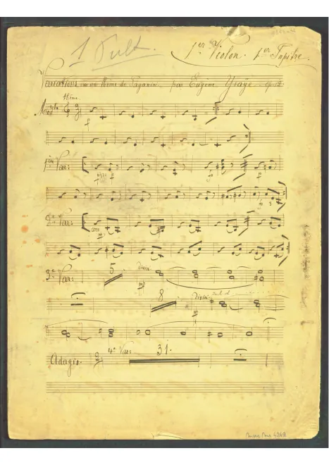 First page of Variations sur un Thème de Paganini
