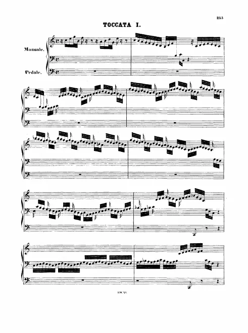 First page of Toccata, Adagio and Fugue in C major