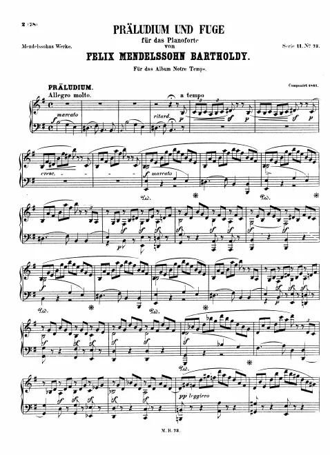 First page of Prelude and Fugue, WoO 13