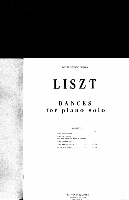 First page of Dances for Piano Solo
