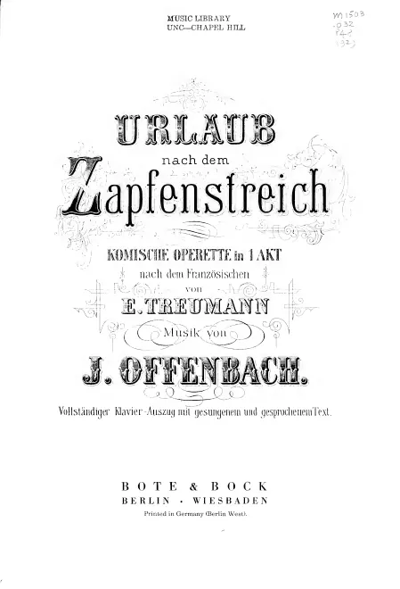 First page of La permission de dix heures / Urlaub nach dem Zapfenstreich