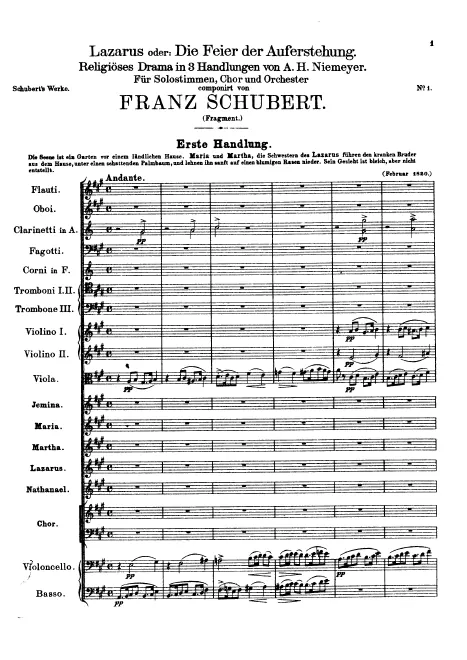 First page of Lazarus oder Die Feier der Auferstehung