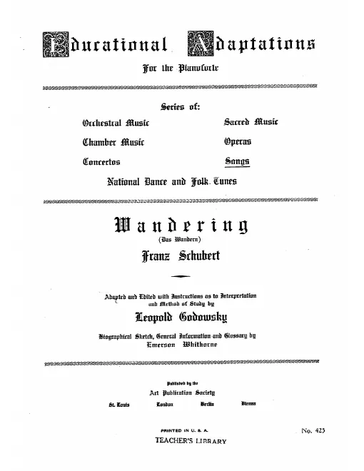 First page of Die Schöne Müllerin