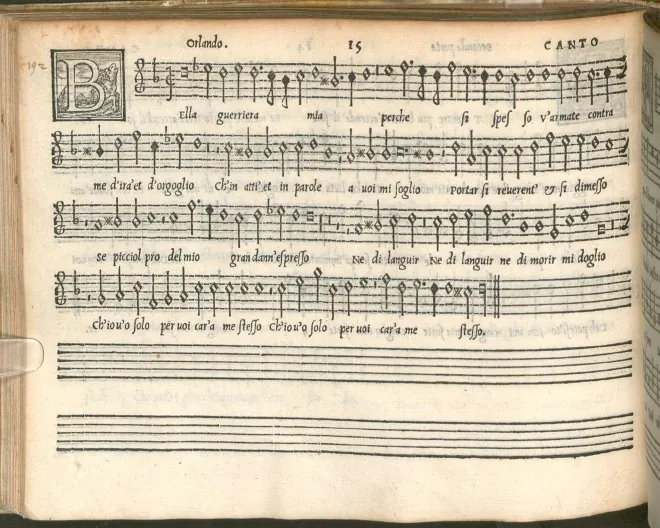 First page of Bella guerriera mia