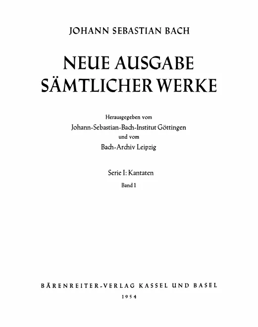 First page of Neue Bach-Ausgabe