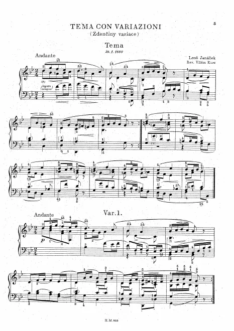 First page of Zdenka Variations