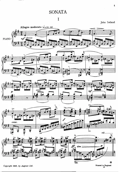 First page of Piano Sonata