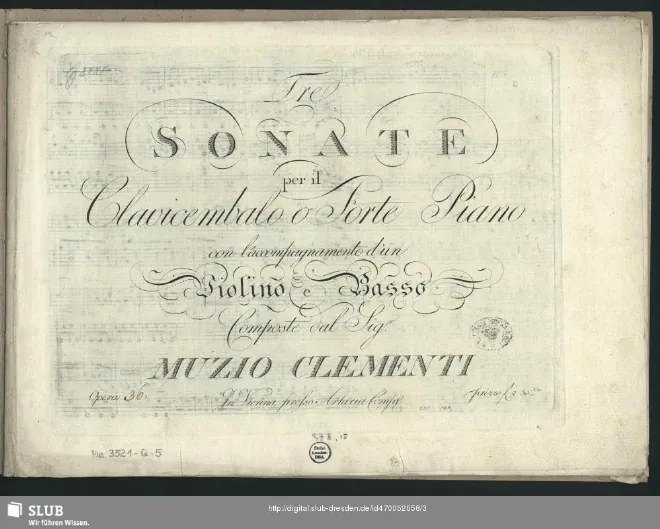 First page of Three Piano Sonatas