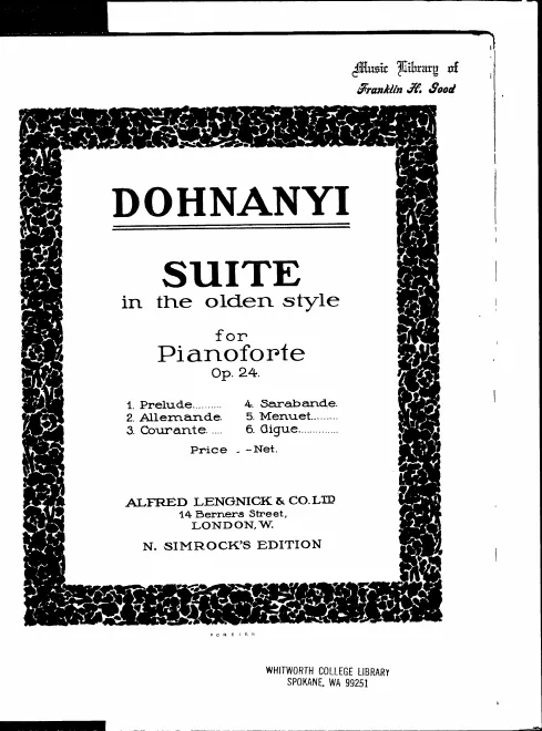 First page of Suite in the Olden Style
