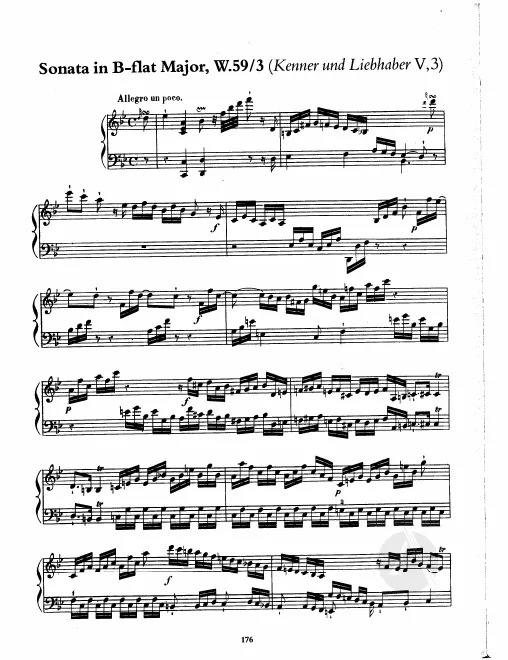 First page of Keyboard Sonata in B-flat major