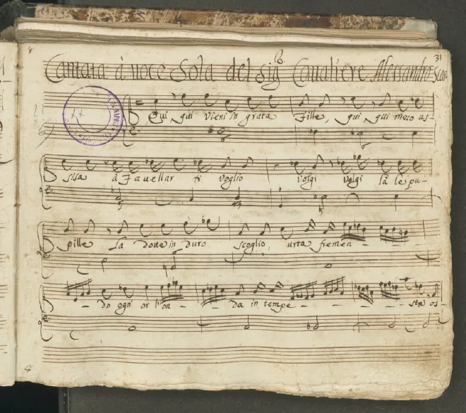 First page of Qui vieni ingrata Fille