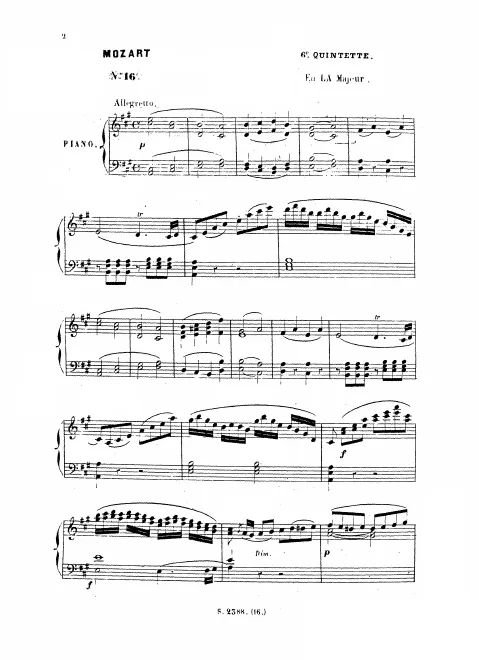 First page of Clarinet Quintet