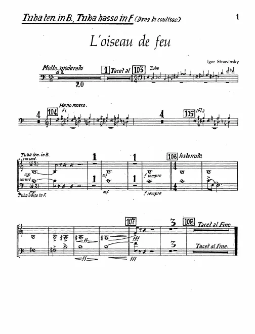 Offstage Tenor Tuba 1/2 (B♭)/Bass Tuba (F)