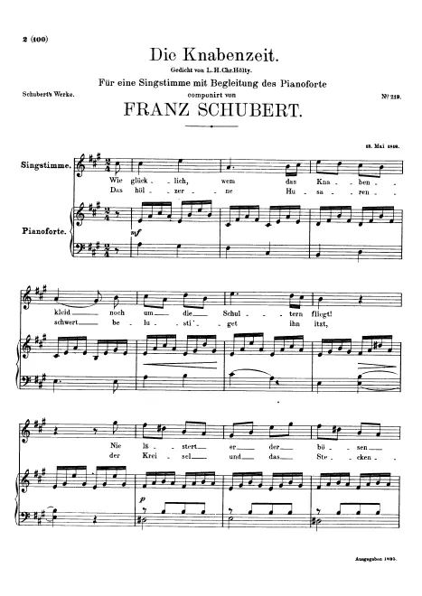 First page of Die Knabenzeit