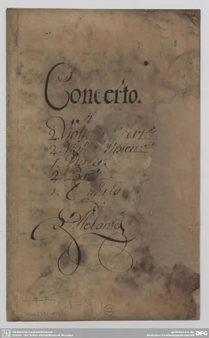 First page of Concerto for 2 Violins, TWV 52:D3