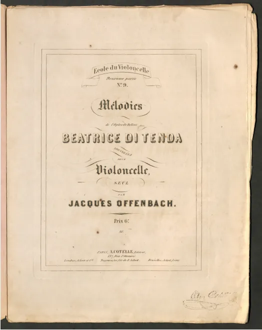 First page of Mélodies de Beatrice di Tenda