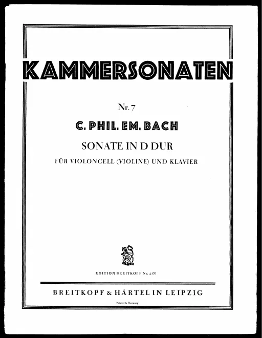 First page of Viola da Gamba Sonata in D major