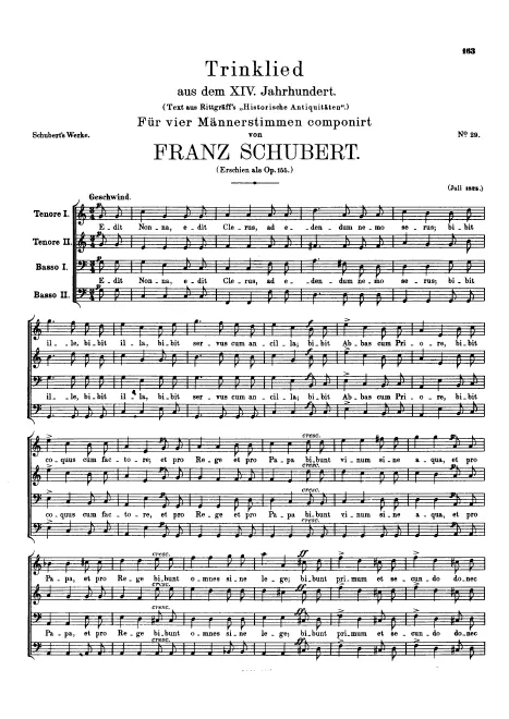First page of Trinklied aus dem XVI. Jahrhundert