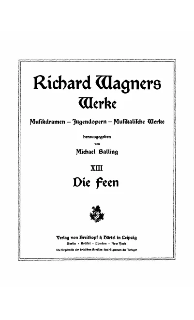 First page of Die Feen