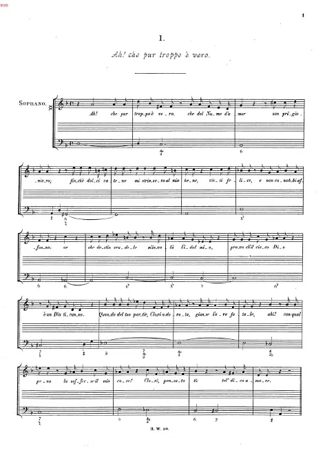 First page of Ah, che pur troppo è vero