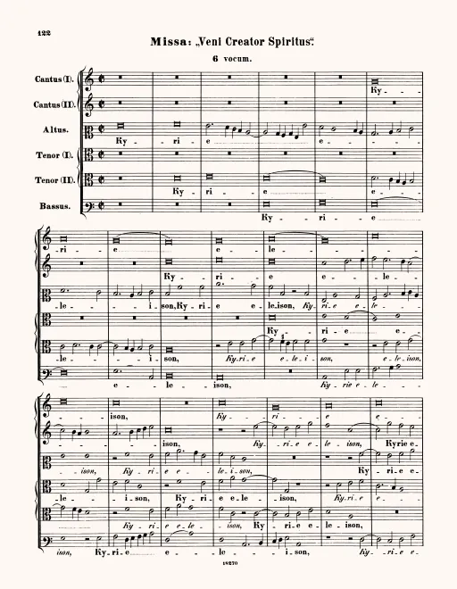 First page of Missa Veni creator Spiritus