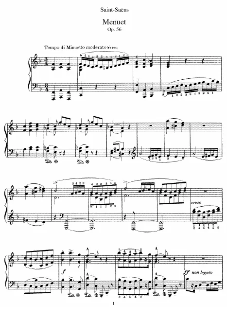 First page of Menuet et valse