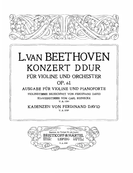 First page of Cadences pour le concerto de violon de Beethoven