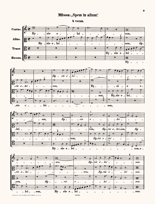 First page of Missa Spem in alium