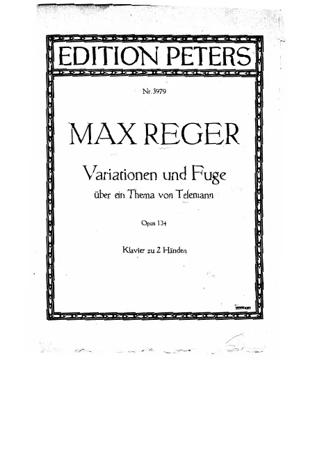 First page of Variations and Fugue on a Theme of Telemann