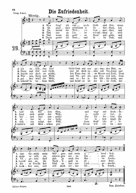 First page of Die Zufriedenheit